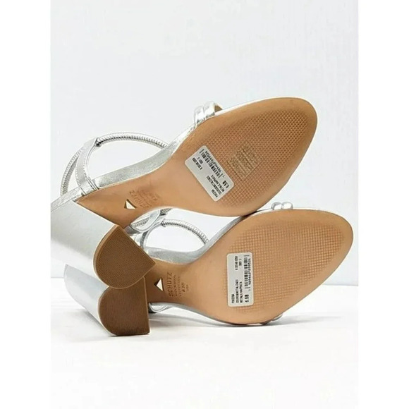 Schutz Women's Pincesa Silver Metallic High-Heel Sandals Size 6.5 B (MSRP $170) - Picture 10 of 12